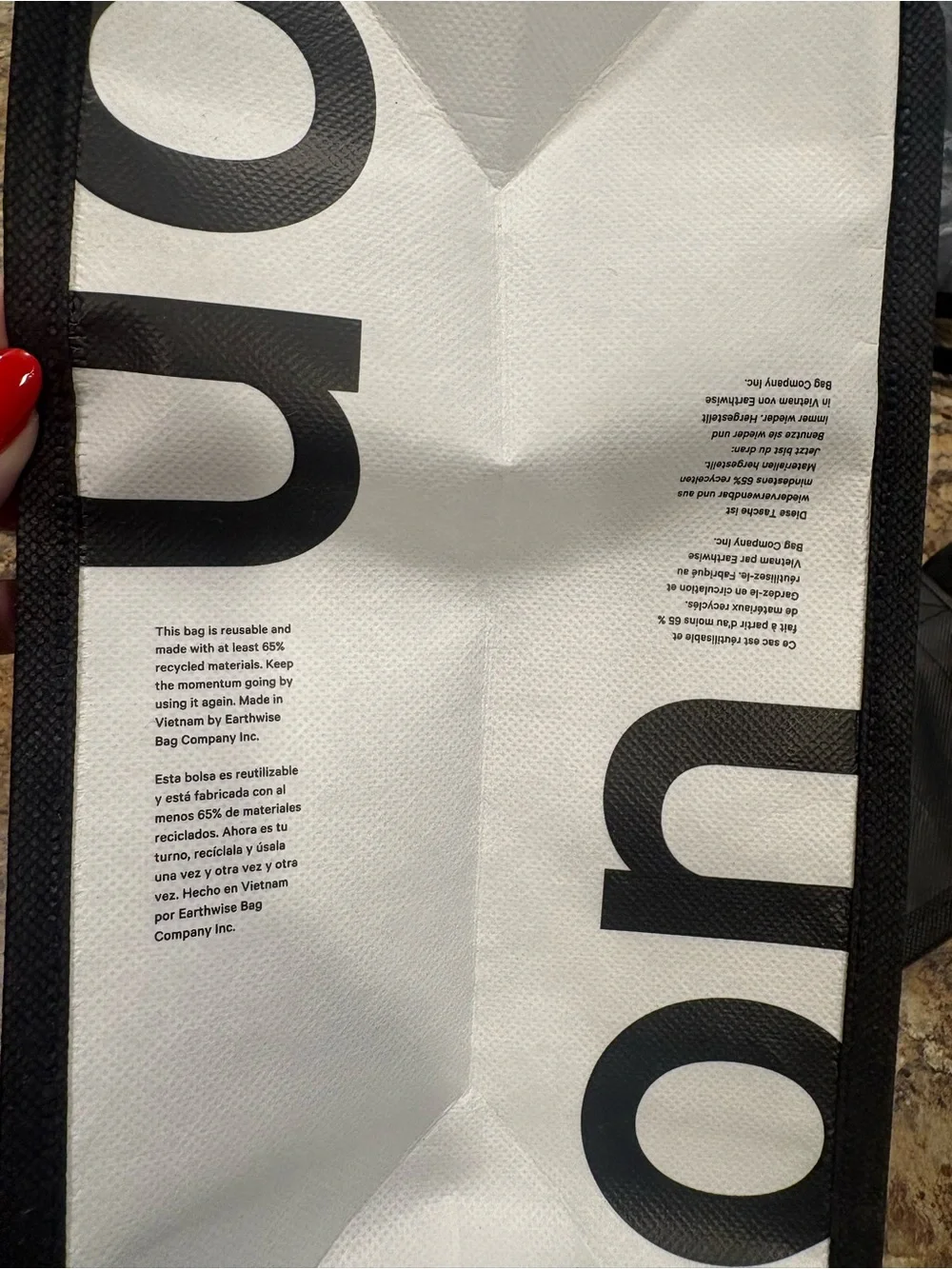 lululemon athletica Black Packable Tote with Logo